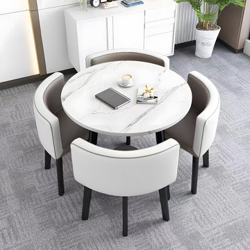 Modern Reception Table with 4 Chairs in Front Desk Area(Stock Items) (In Stock)