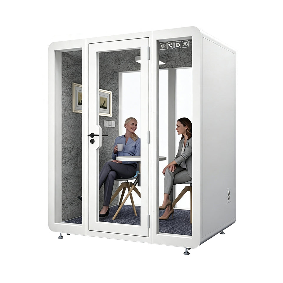 Professional Acoustic Pod with Multi-layer Soundproof Structure, Safety Glass, Silent Ventilation System & LED Lighting for Private Spaces
