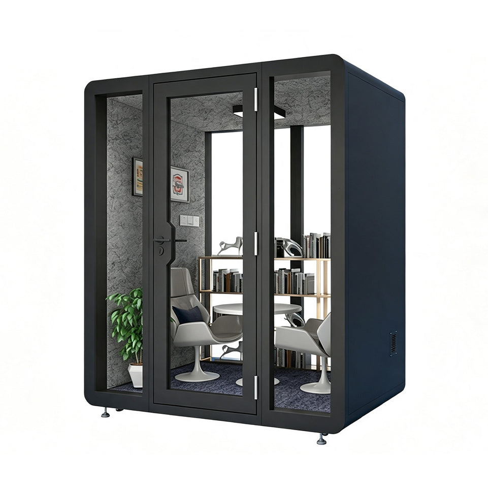 Professional Acoustic Pod with Multi-layer Soundproof Structure, Safety Glass, Silent Ventilation System & LED Lighting for Private Spaces