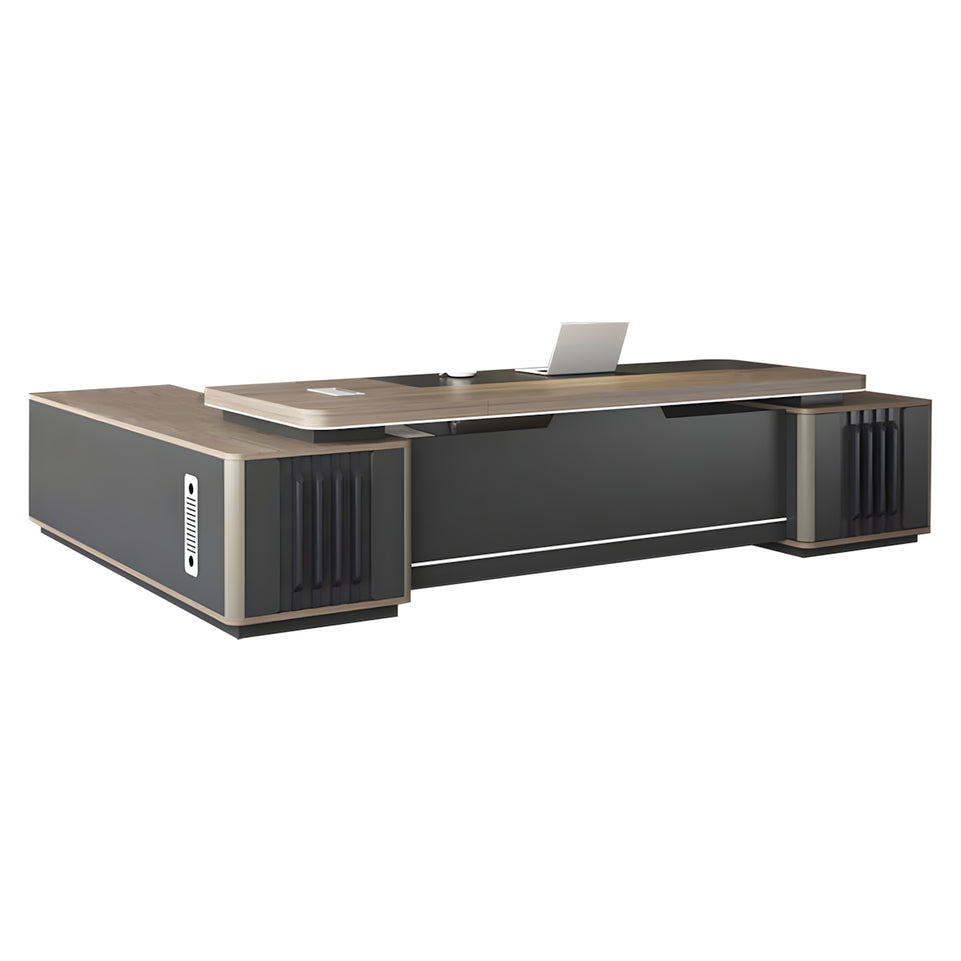 Modern L-Shaped Executive Desk with Combination Lock Drawers LBZ-2111