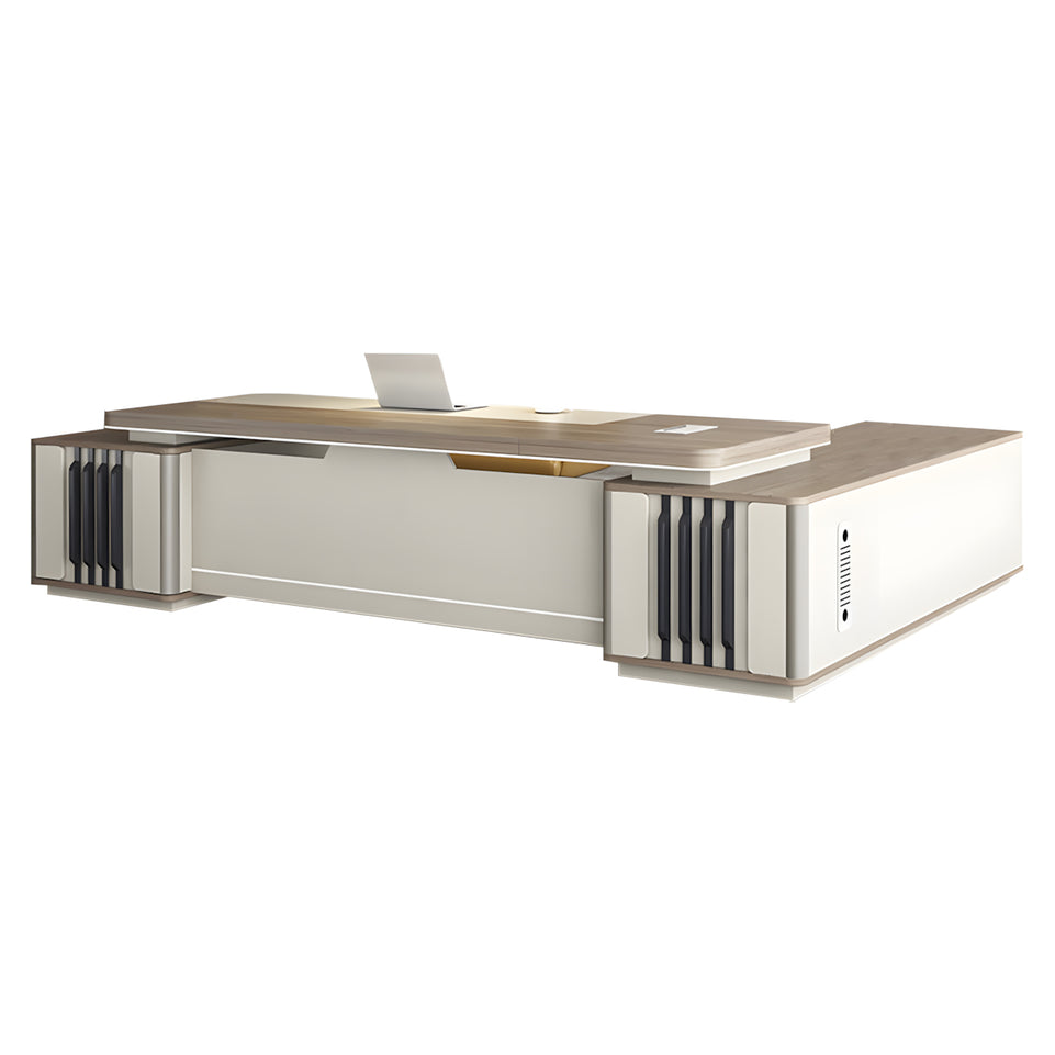 Modern L-Shaped Executive Desk with Combination Lock Drawers LBZ-2111