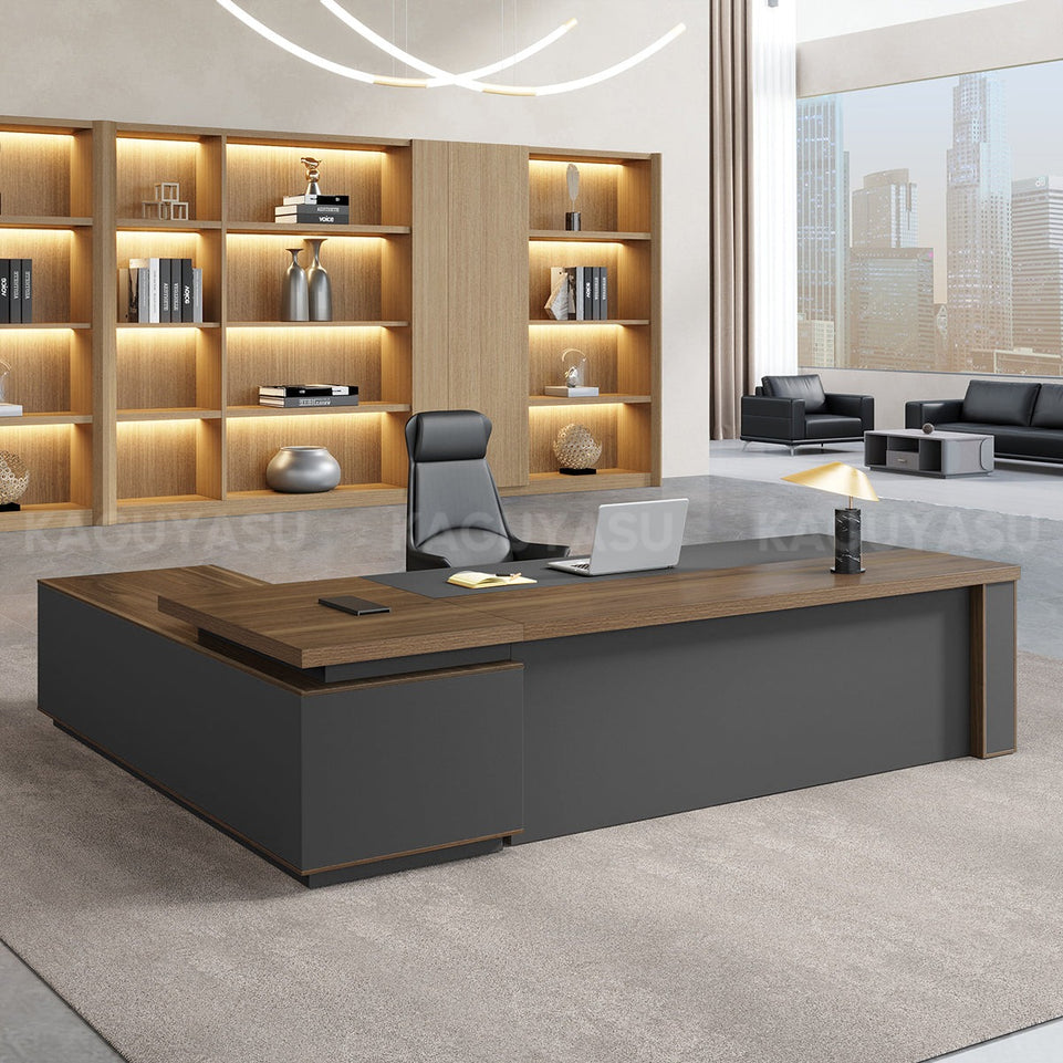 Modern High-End Executive Desk with Thick Desktop and Spacious Under-Desk Clearance LBZ-2143(In Stock)