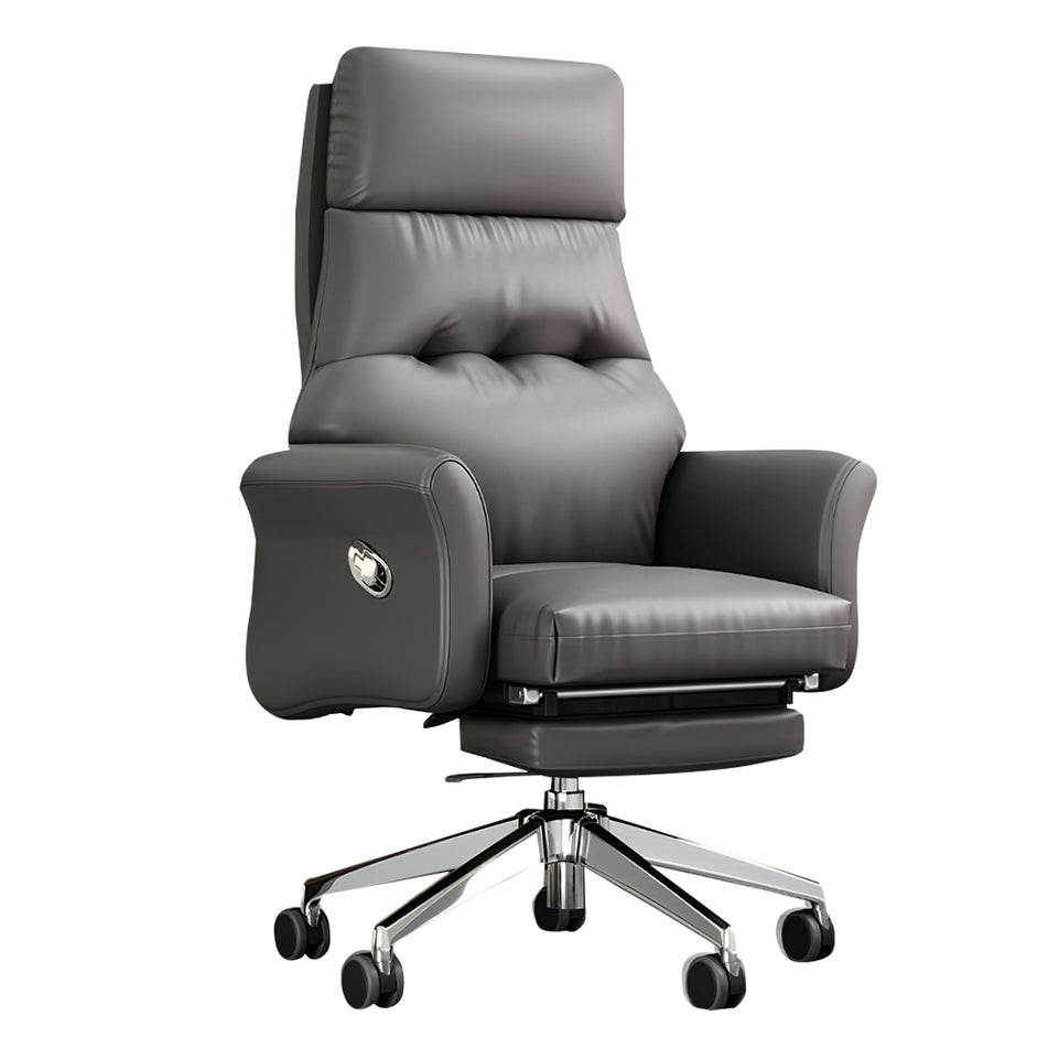 L-Shaped Executive Desk with Cable Management, Built-In Outlets & Side Storage