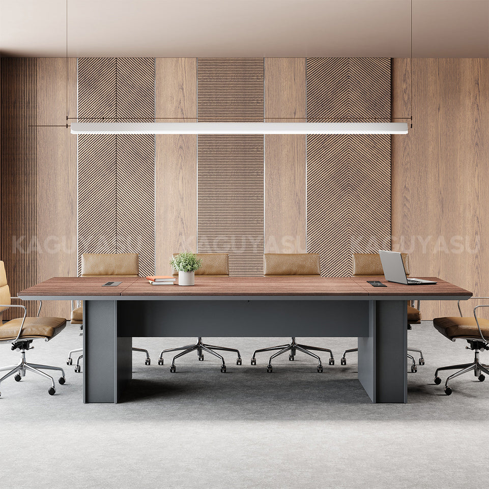 Rectangular Conference Table 94 in Wide (7.8 ft) with Built-In Outlets & Cable Management
