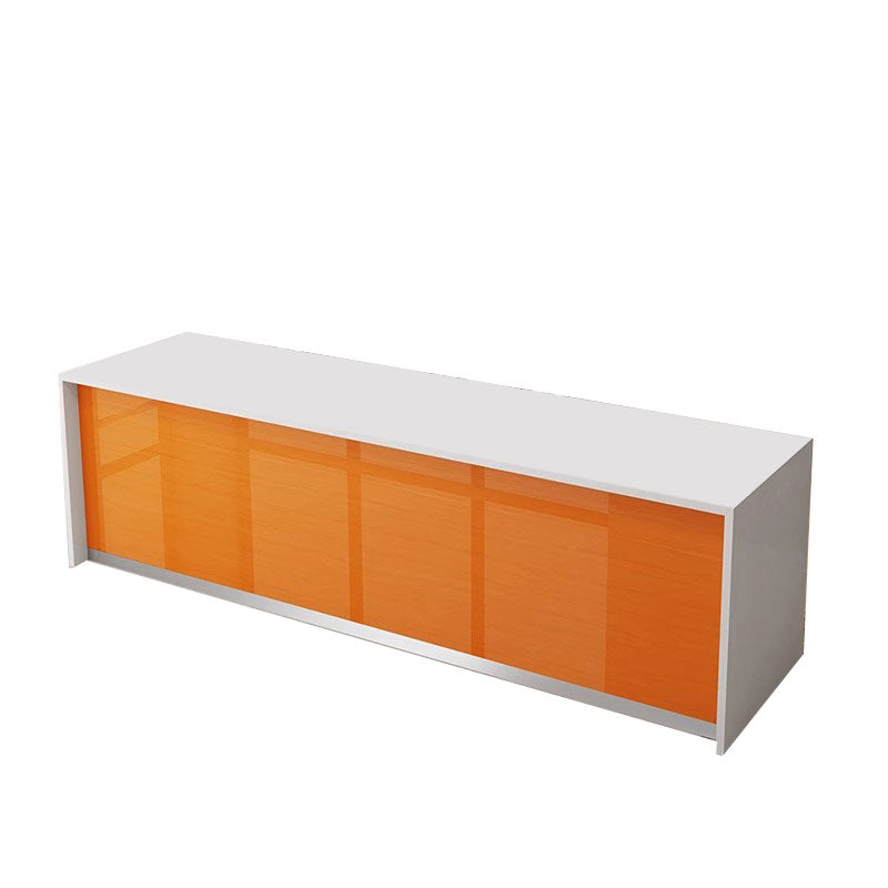 Minimalist Straight Rectangular Reception Desk With Drawers And Storage Cabinet For Offices And Salons JDT-1092