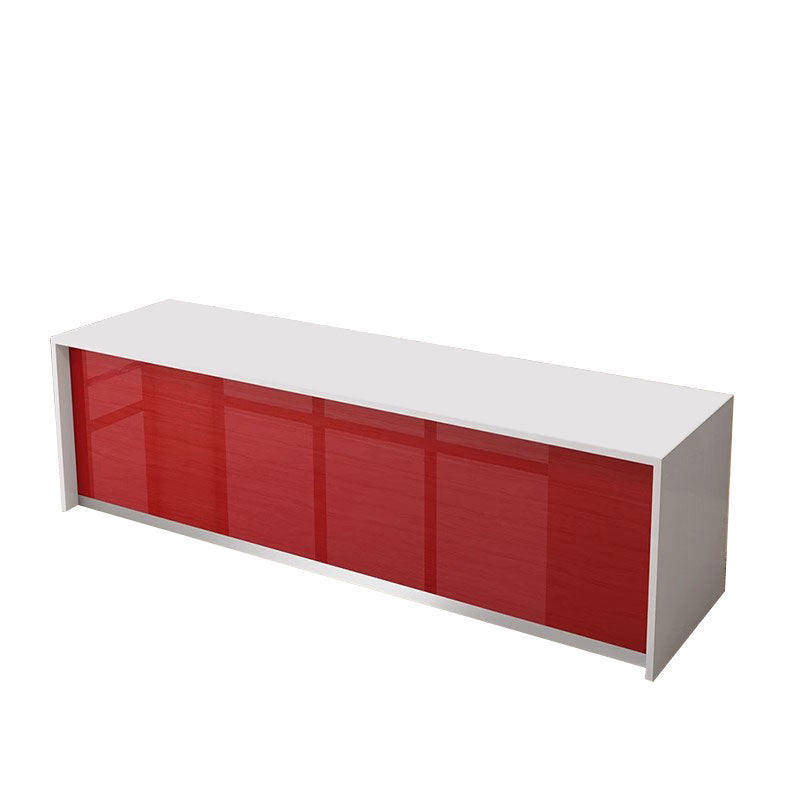 Minimalist Straight Rectangular Reception Desk With Drawers And Storage Cabinet For Offices And Salons JDT-1092