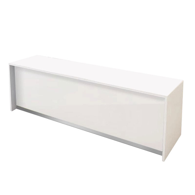 Minimalist Straight Rectangular Reception Desk With Drawers And Storage Cabinet For Offices And Salons JDT-1092