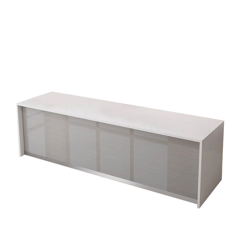 Minimalist Straight Rectangular Reception Desk With Drawers And Storage Cabinet For Offices And Salons JDT-1092