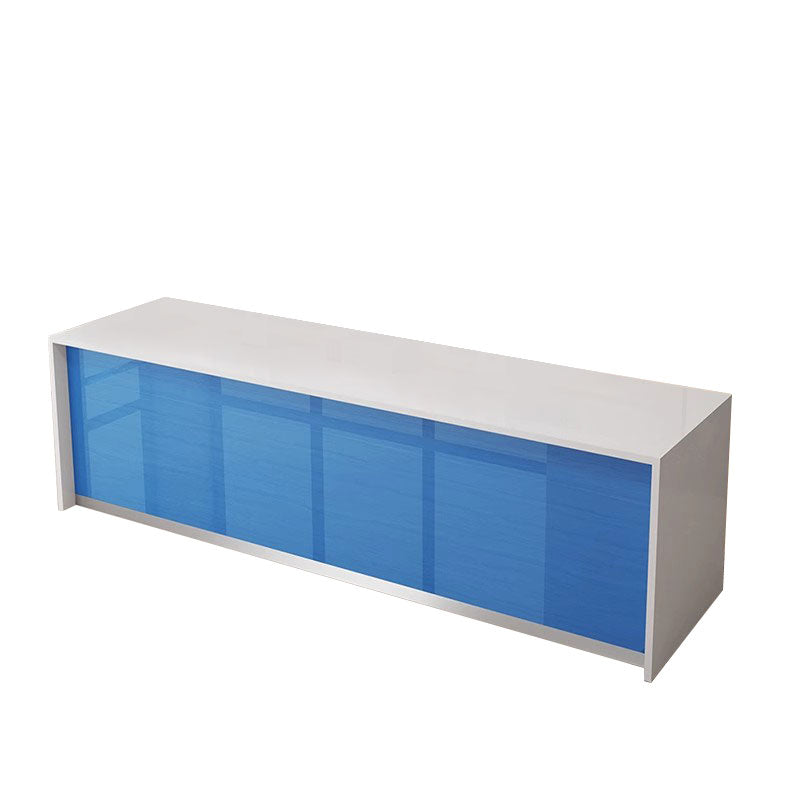 Minimalist Straight Rectangular Reception Desk With Drawers And Storage Cabinet For Offices And Salons JDT-1092