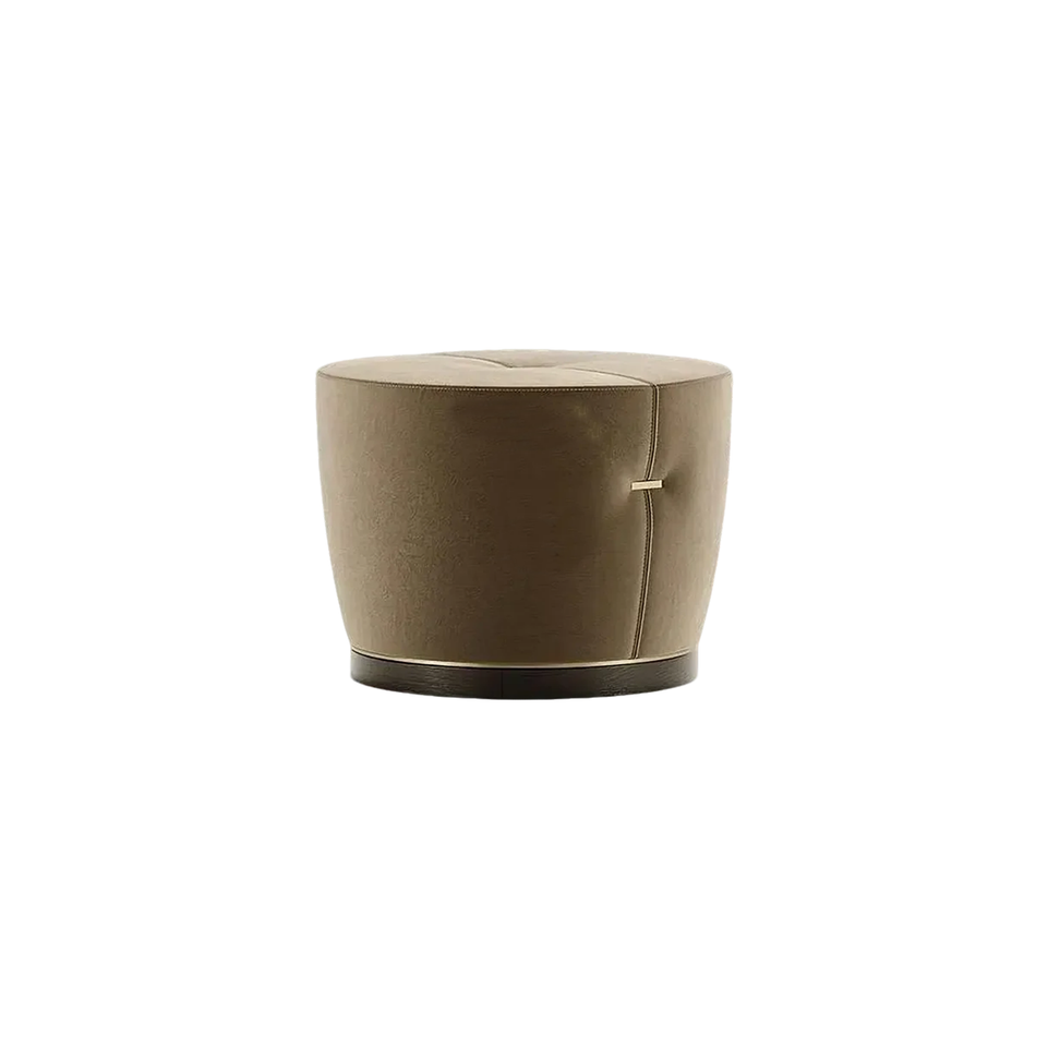 Velvet Upholstered Accent Stool With Stainless Base–Compact Elegance For Bedroom Or Boutique BSF-2072