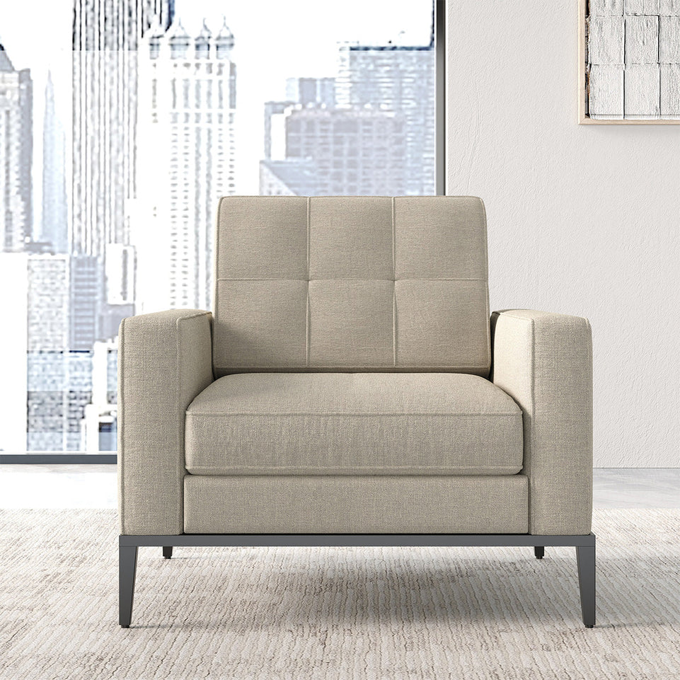 Contemporary Modular Sofa with Ergonomic Backrest, Soft Cushion & Wide Armrests for Office, Living Room & Apartment Spaces (43–75")(Stock Items) (In Stock)