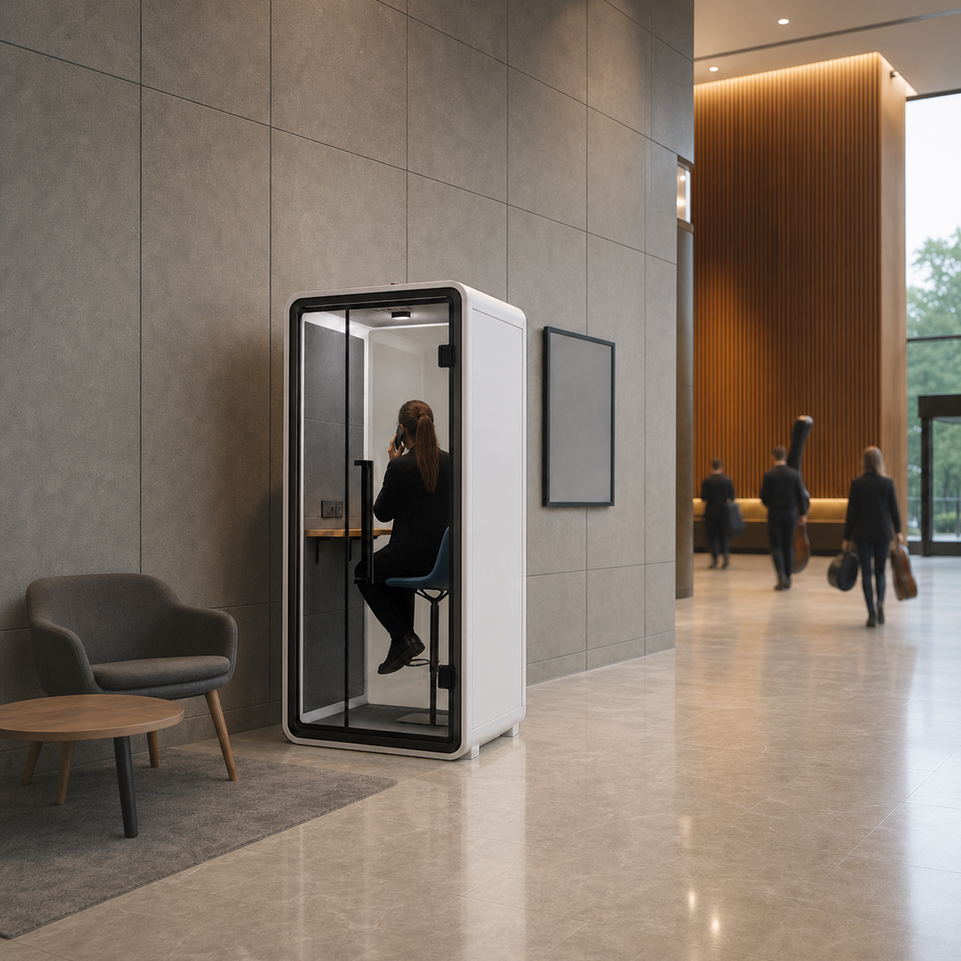 Professional Acoustic Pod with Multi-layer Soundproof Structure, Safety Glass, Magnetic Sealing Strips & Modular Design for Private Workspaces