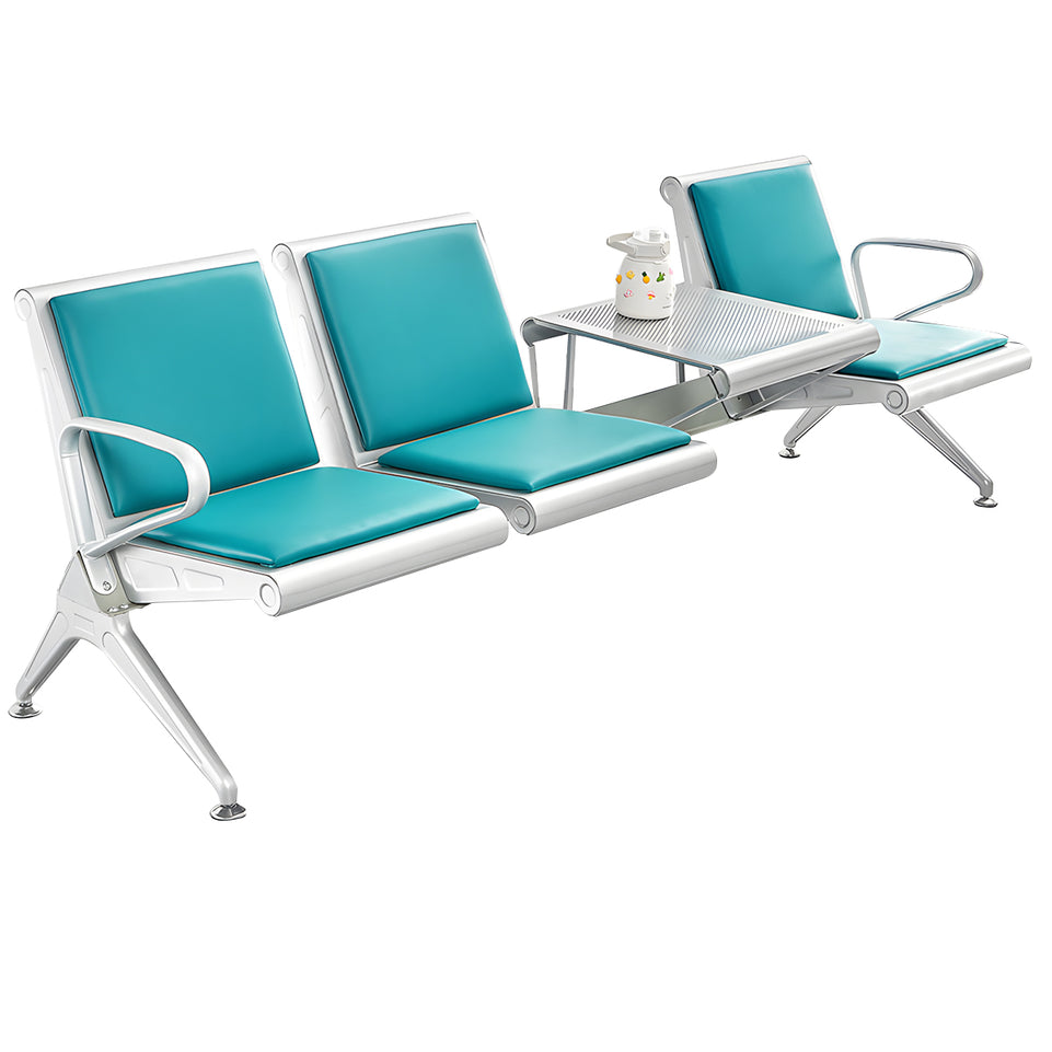 Durable Multi-Person Waiting Chair With Center Table–Padded Seat, Steel Frame, Ideal For Clinics And Airports YLJJ-2009