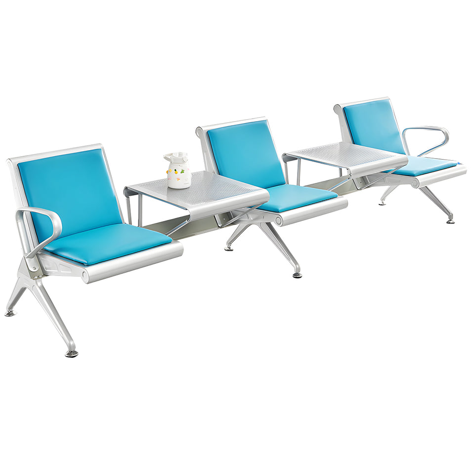 Durable Multi-Person Waiting Chair With Center Table–Padded Seat, Steel Frame, Ideal For Clinics And Airports YLJJ-2009