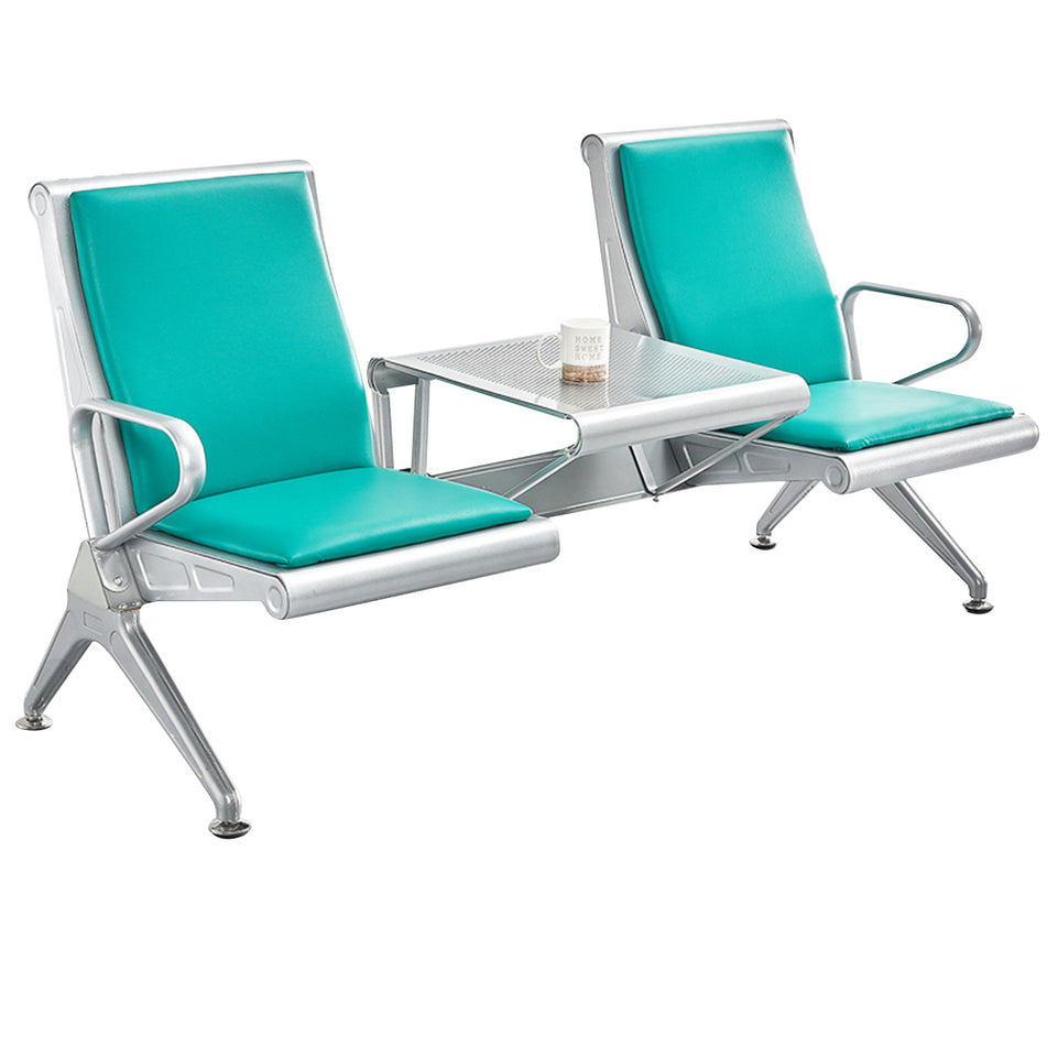 Durable Multi-Person Waiting Chair With Center Table–Padded Seat, Steel Frame, Ideal For Clinics And Airports YLJJ-2009