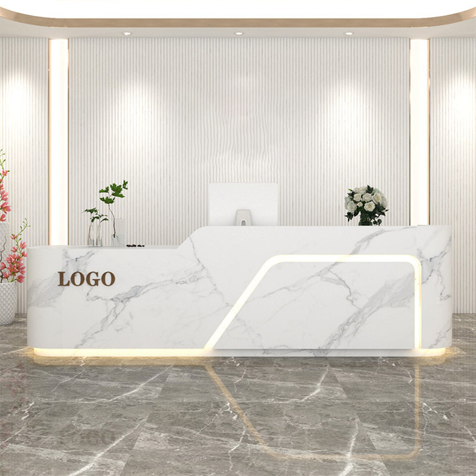 Executive Office Reception Faux Marble Reception Desk Design for Hotel and Beauty Salon JDT-1074