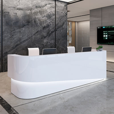 Sleek and Modern Reception Desk for Hospital and Beauty Salon with Curved Design and Lighting JDT-1019