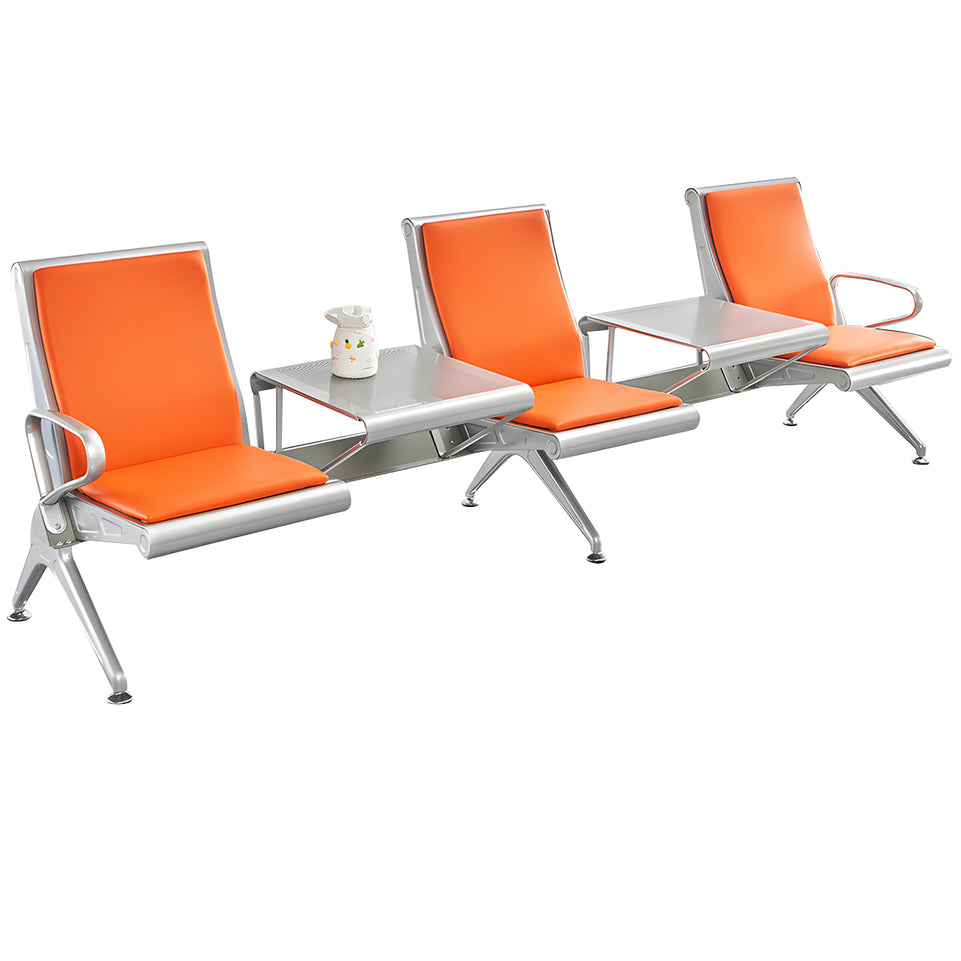 Durable Multi-Person Waiting Chair With Center Table–Padded Seat, Steel Frame, Ideal For Clinics And Airports YLJJ-2009
