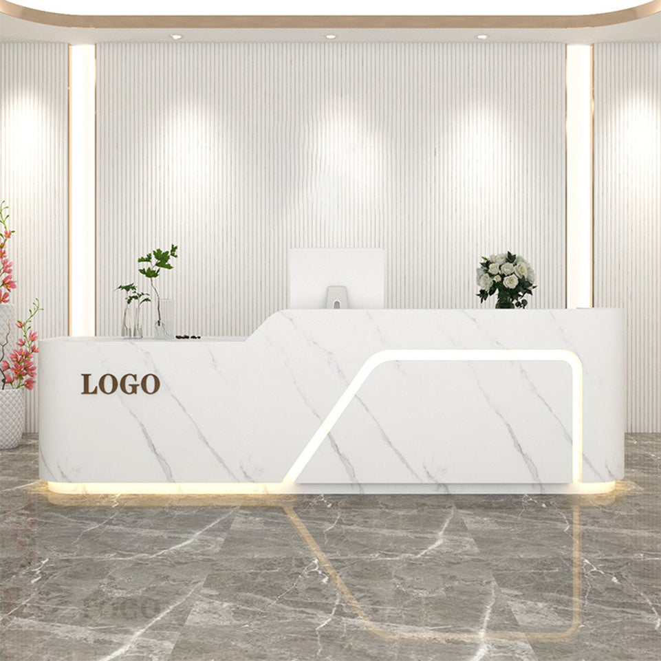 Executive Office Reception Faux Marble Reception Desk Design for Hotel and Beauty Salon JDT-105