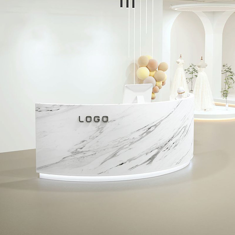 Trendy Modern Semi-Circular Bar Counter and Cashier Desk for Fashion Store Reception a Minimalist Chic Fusion JDT-104