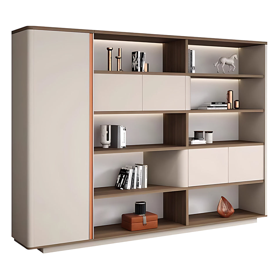 Elegant Executive Desk with a Refined Slatted Front Panel Design LBZ-2186