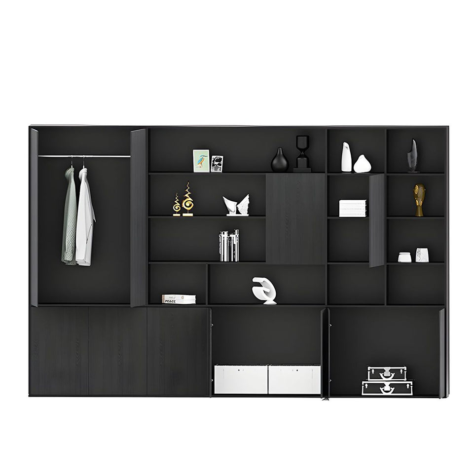 Luxury Contemporary Executive Desk with Smart Power Outlet, Diamond-cut Thick Top & Large Storage Cabinet for Modern Offices (55–87")