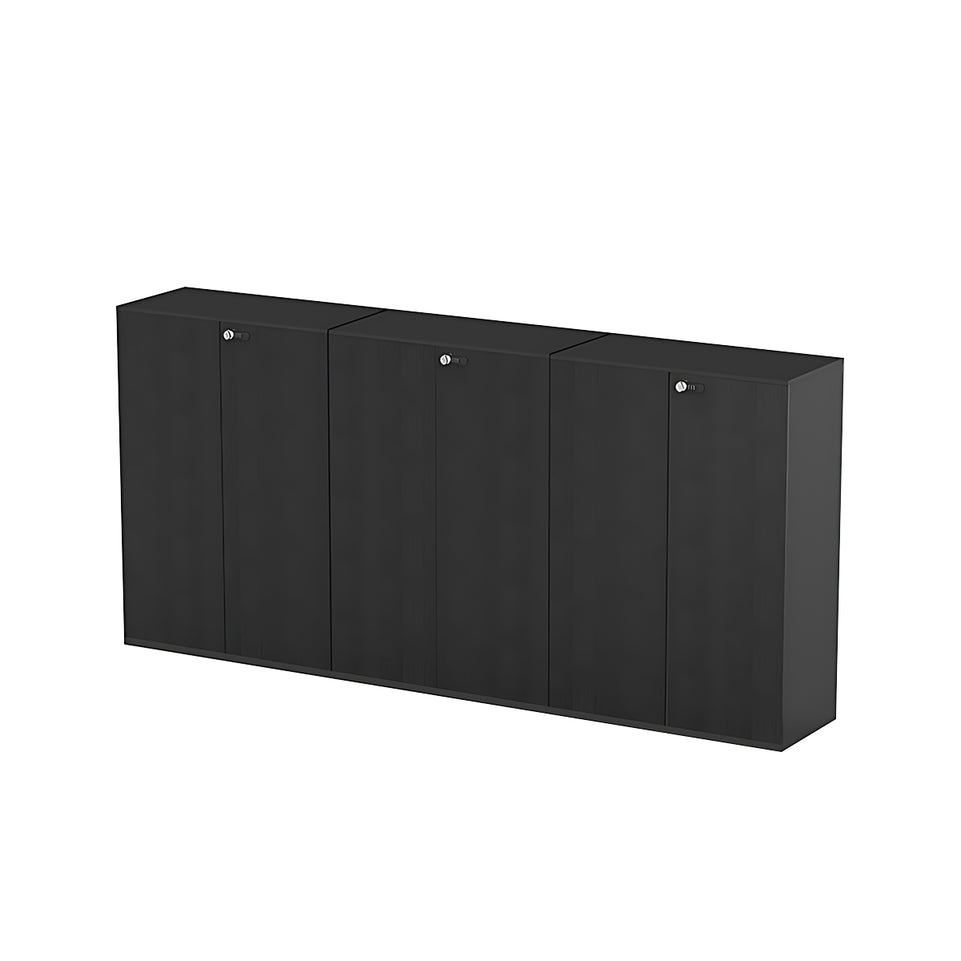 Luxury Contemporary Executive Desk with Smart Power Outlet, Diamond-cut Thick Top & Large Storage Cabinet for Modern Offices (55–87")