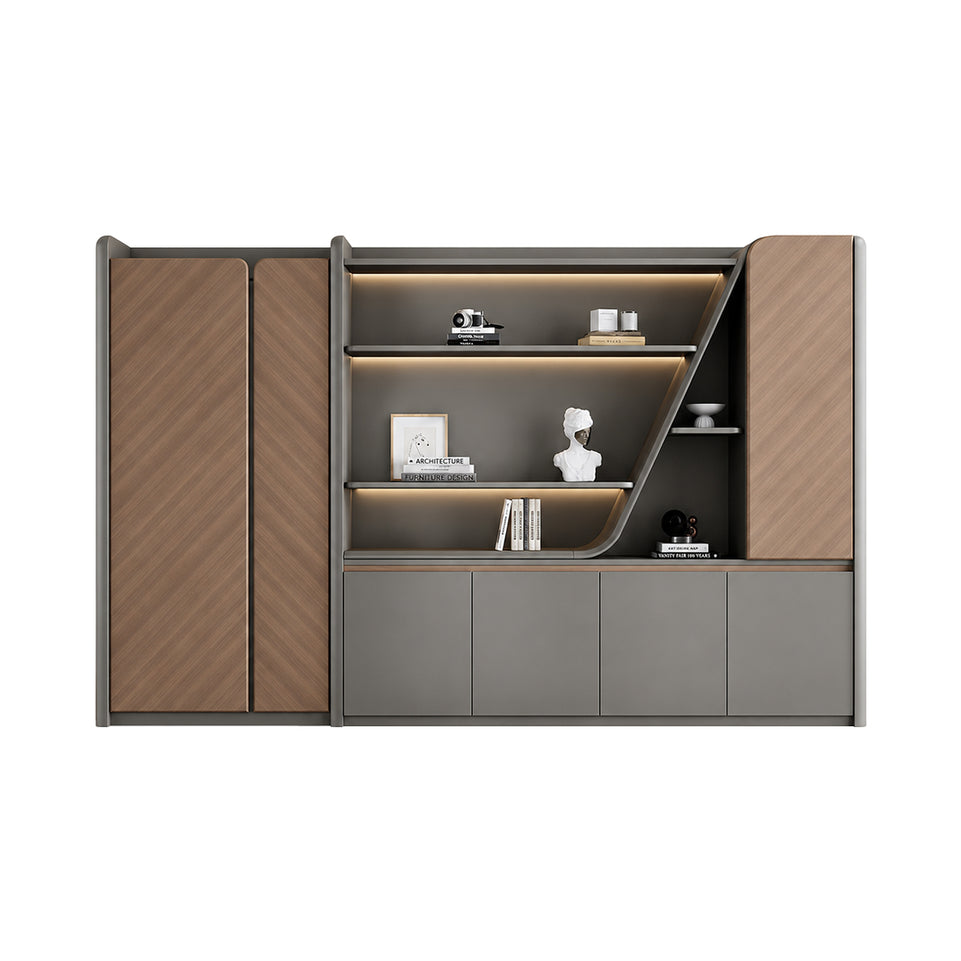 Premium Height-adjustable Executive Desk with Slide-out Power Outlet, Wireless Charging & Side Storage Cabinet (79–102")