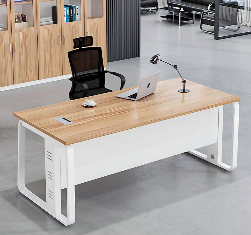 Office desk simple modern white single desk boss manager supervisor desk chair combination computer L-shaped desk YGZ-103