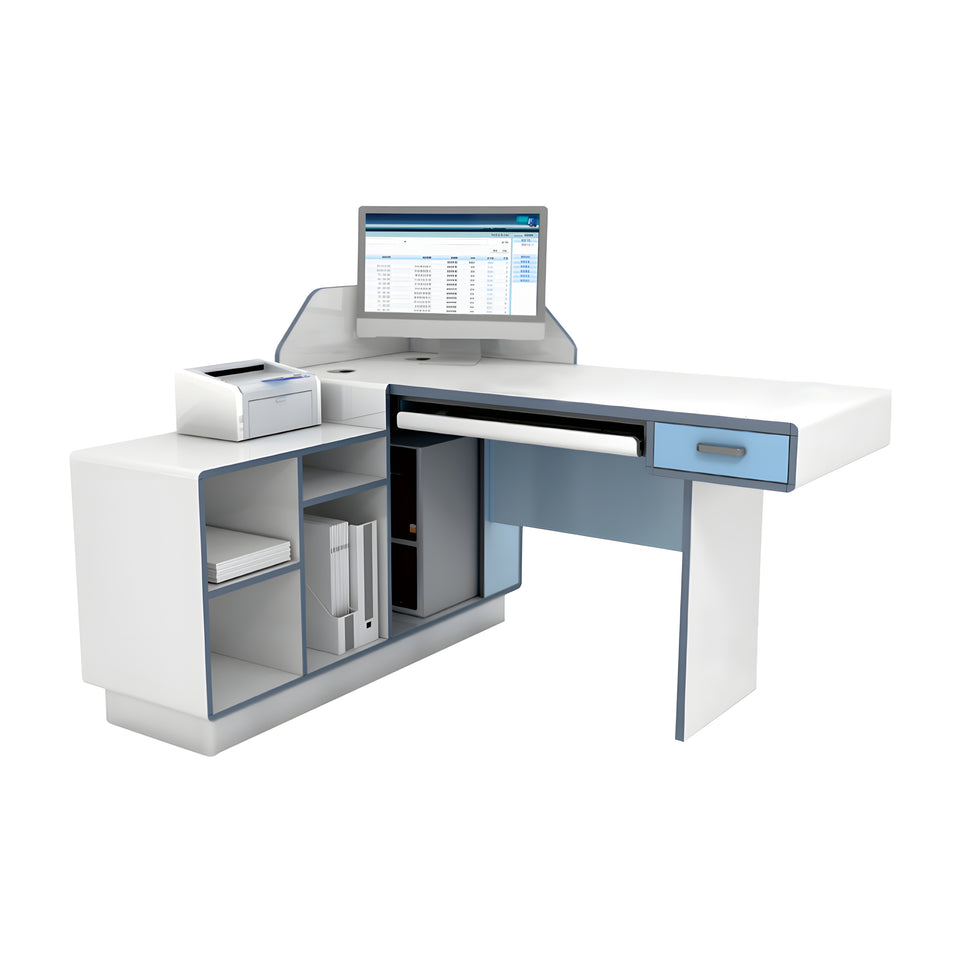 Advanced Antibacterial Medical Consultation Desk With Storage Drawers And Stainless Steel Base YLJJ-2015
