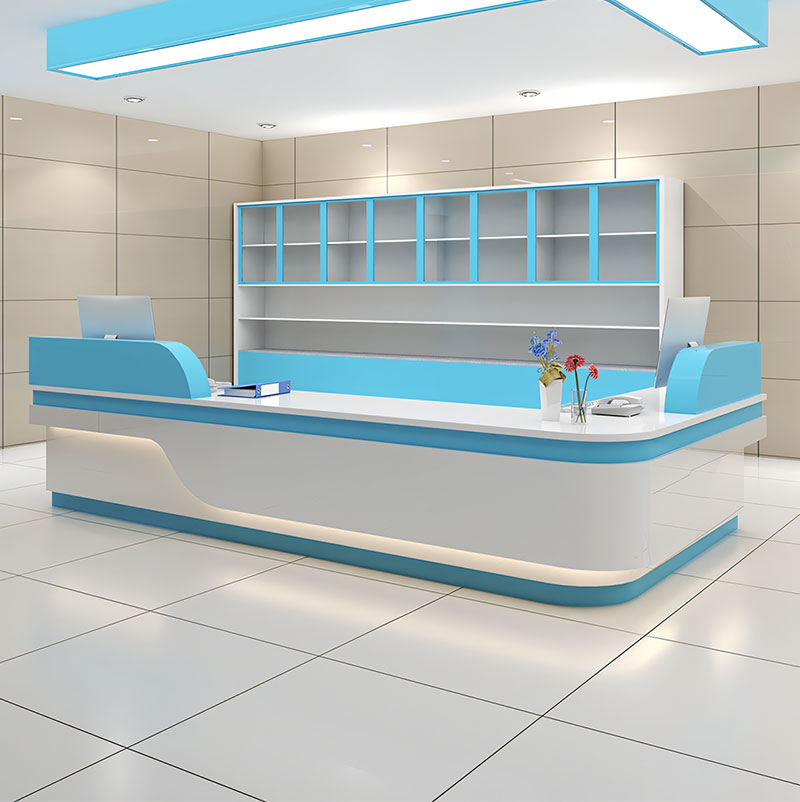 Elegant And Functional Medical Reception Desk With LED Lighting And Secure Drawers For Clinics And Hospitals YLJJ-2021