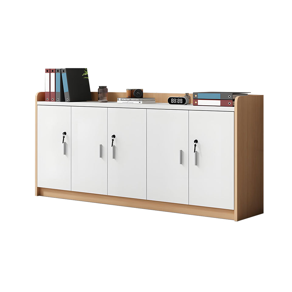 Elegant Wooden Office Low Cabinet With Lock, Large Storage Space, Smooth Silent Doors, Ideal for Conference Rooms and Workspaces CWG-2168