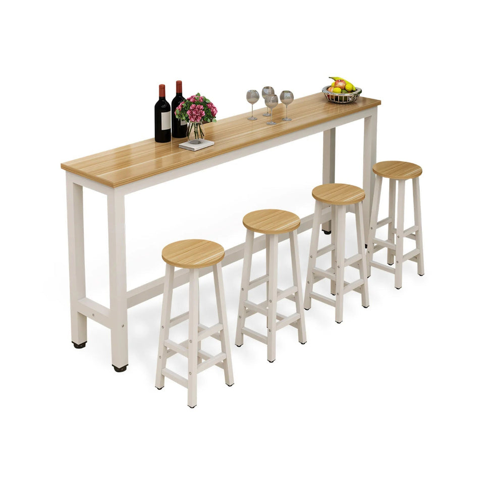 High Rectangle Bar Table and Chairs Set with Footrest for Commercial and Business Use BTZ-001 kaguyasu