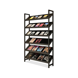 Angled Floor-Standing Bookshelf with Storage for Display Racks and Magazines ZZJ-008