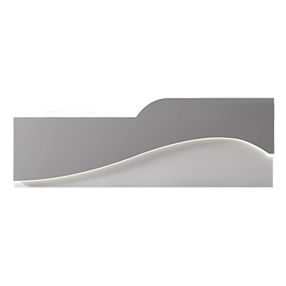 Color-Blocked Curved Front Desk with CPU Holder and Keyboard Tray for Reception JDT-10110