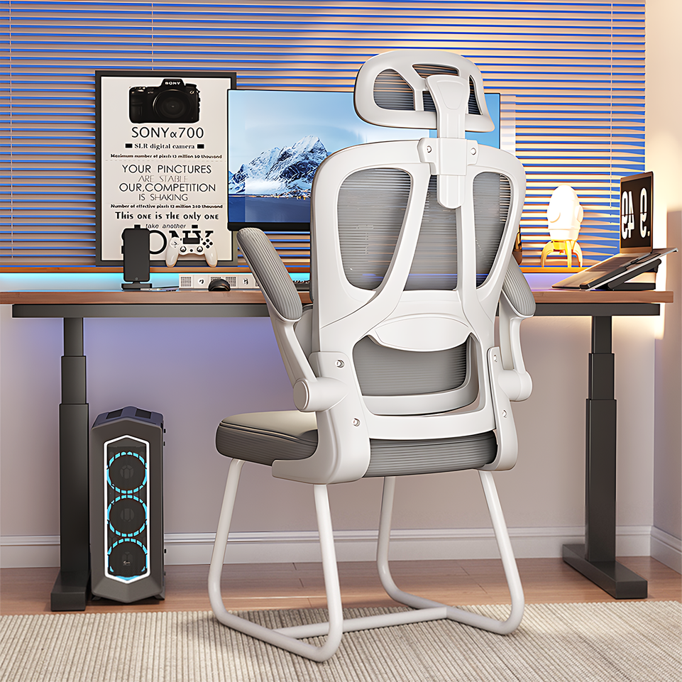 Ergonomic Office Chair With Breathable Mesh, Adjustable Headrest And Lumbar Support BGY-2051