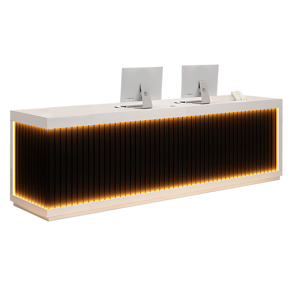 Salon Reception Desk 47-157 in Wide with LED Lighting & Lockable for Salon