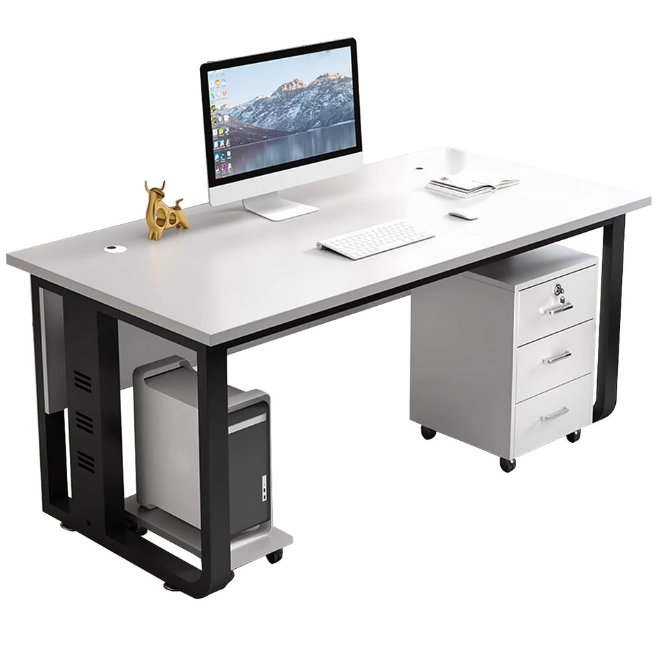 Office desk simple modern computer Boss Desk With Chest Of Drawers LBZ-10142