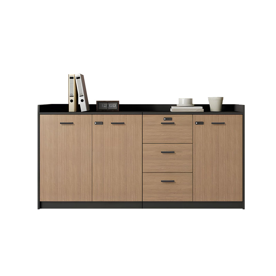 Contemporary Floor-Standing Office File Cabinet with Lockable Storage, Adjustable Shelves, and Spacious Drawers CWG-2176