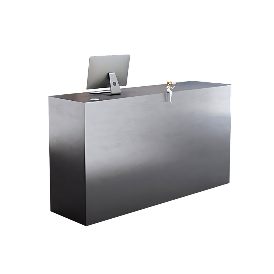 Innovative Reception Desk With Stainless Steel Design, Spacious Counter For Retail And Salon Use JDT-2008