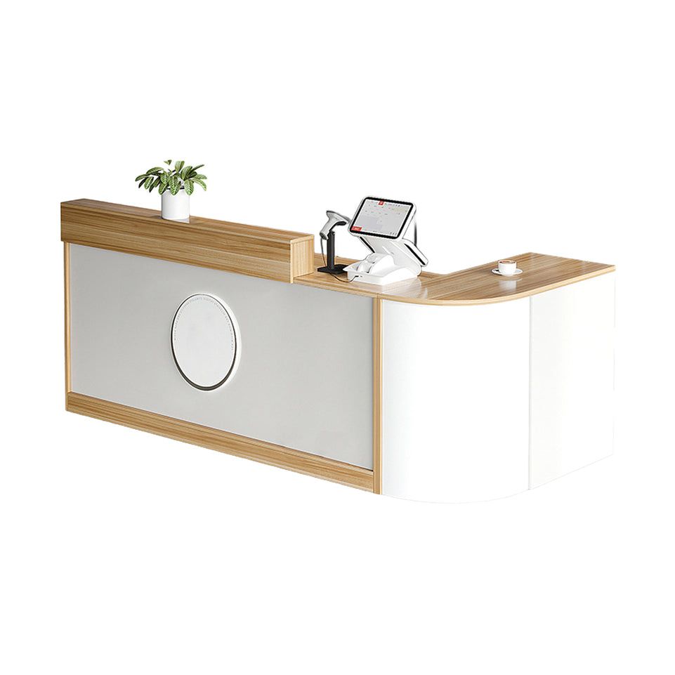 Minimalist And Efficient Reception Desk With Widened Desktop,Multi-Functional Storage And Lockable Drawer Design JDT-2249