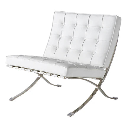 Modern Foldable Leather Accent Chair with X-Shaped Stainless Steel Frame BS801(In Stock)