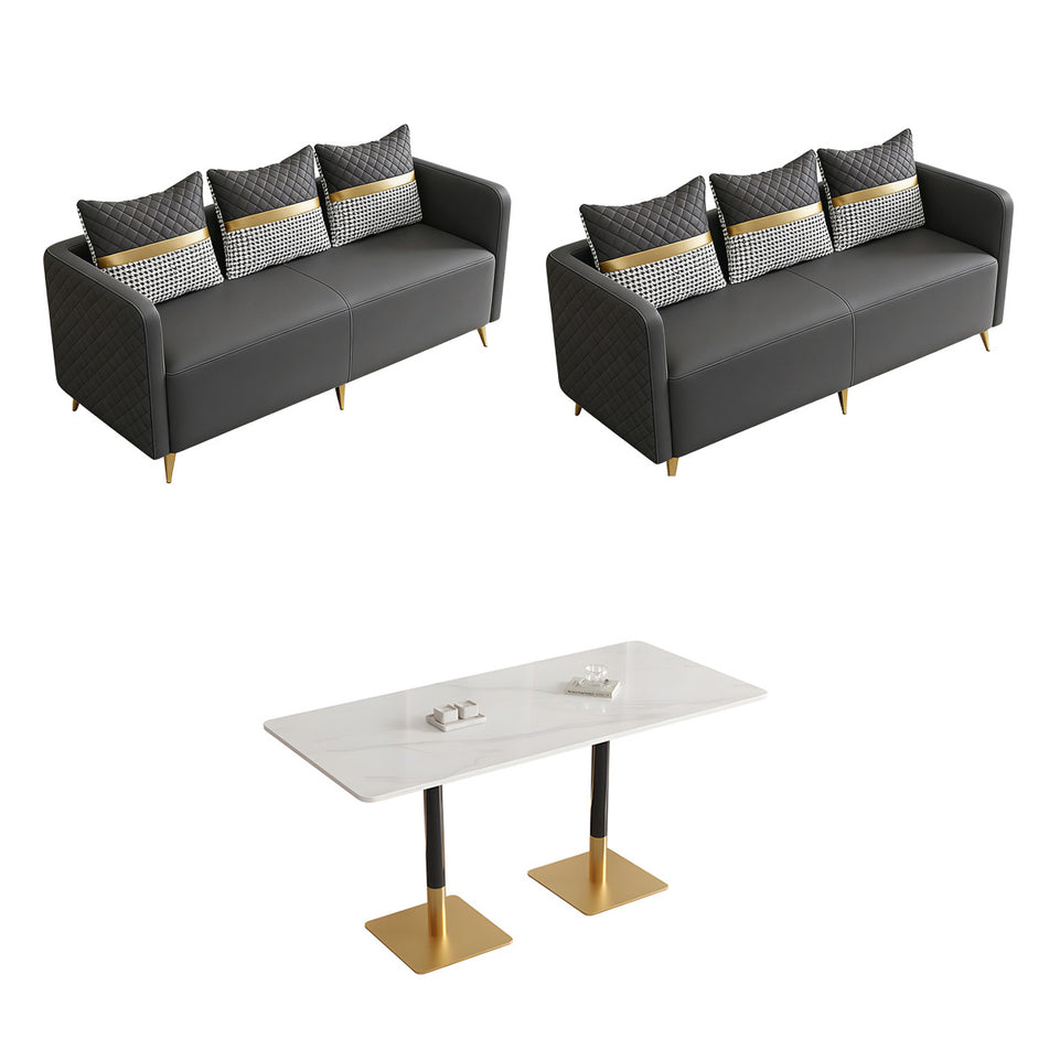 Premium Luxurious Faux Leather Sofa Set for Coffee Shops and Reception Areas JDZH-2079