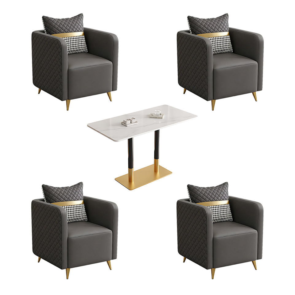 Premium Luxurious Faux Leather Sofa Set for Coffee Shops and Reception Areas JDZH-2079