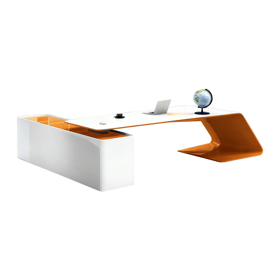 Modern White Executive Desk Stylish White Lacquer Office Desk LBZ-1050