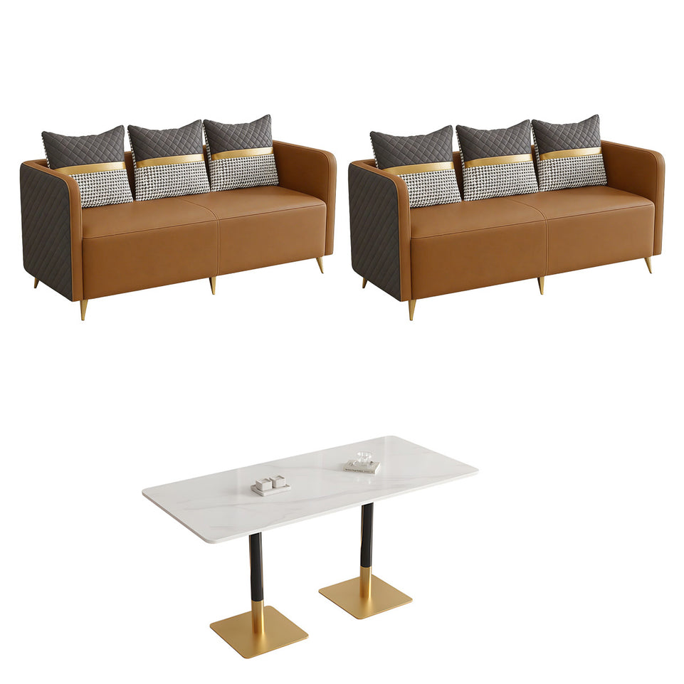 Premium Luxurious Faux Leather Sofa Set for Coffee Shops and Reception Areas JDZH-2079