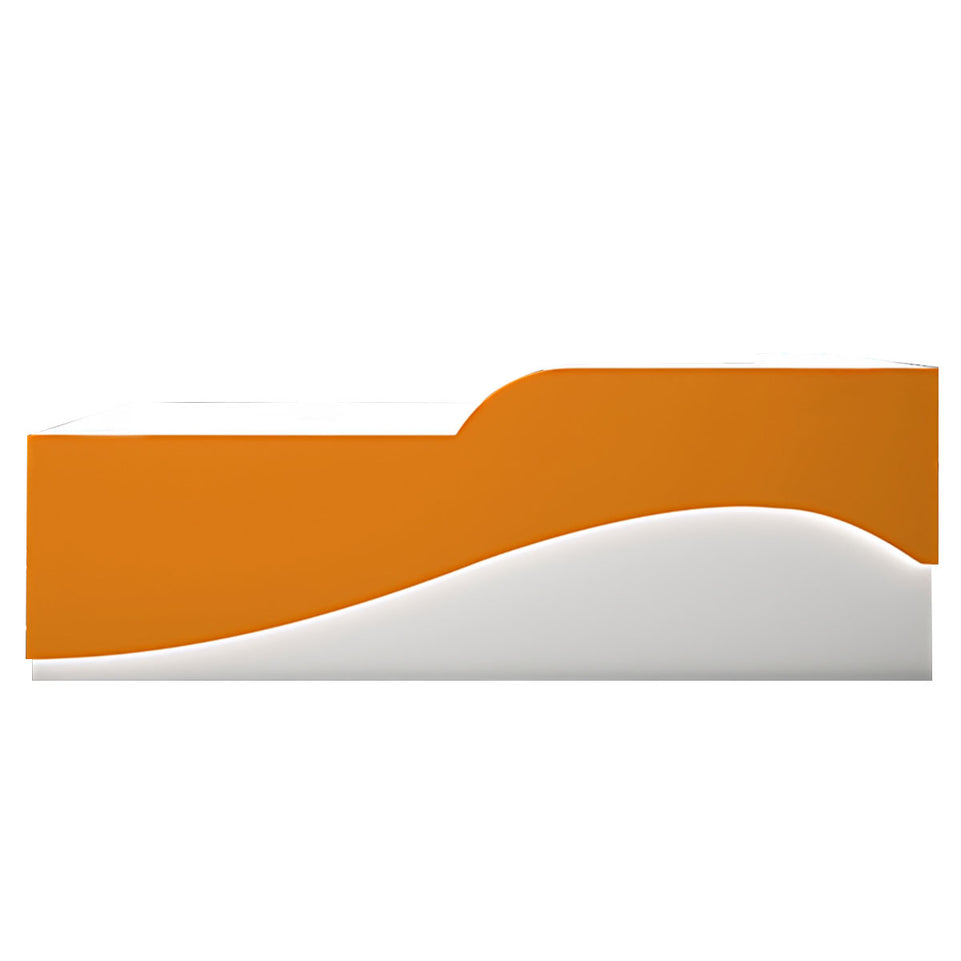 Color-Blocked Curved Front Desk with CPU Holder and Keyboard Tray for Reception JDT-10110