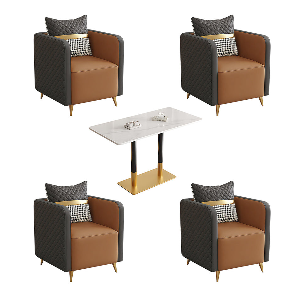 Premium Luxurious Faux Leather Sofa Set for Coffee Shops and Reception Areas JDZH-2079