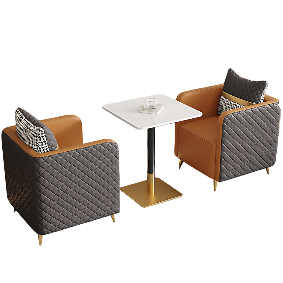Premium Luxurious Faux Leather Sofa Set for Coffee Shops and Reception Areas JDZH-2079