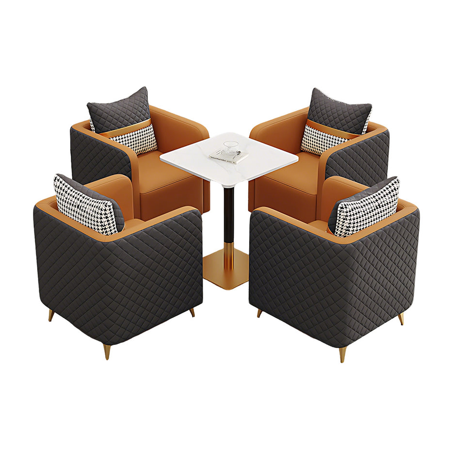 Premium Luxurious Faux Leather Sofa Set for Coffee Shops and Reception Areas JDZH-2079